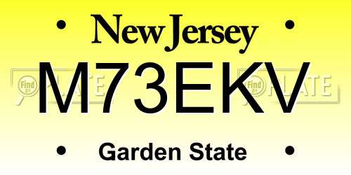 M73EKV New Jersey License Plate