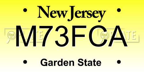 M73FCA New Jersey License Plate