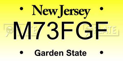 M73FGF New Jersey License Plate