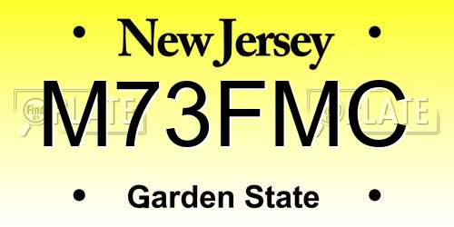 M73FMC New Jersey License Plate