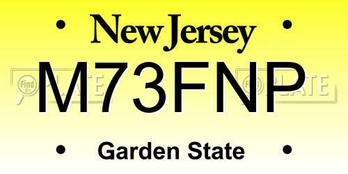 M73FNP New Jersey License Plate