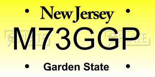 M73GGP New Jersey License Plate