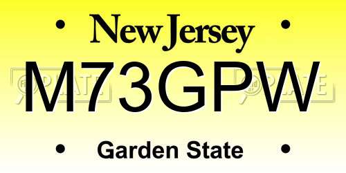 M73GPW New Jersey License Plate