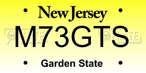 M73GTS New Jersey License Plate