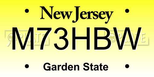 M73HBW New Jersey License Plate