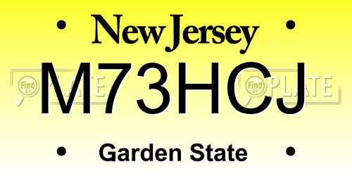 M73HCJ New Jersey License Plate