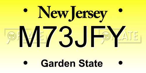 M73JFY New Jersey License Plate