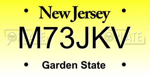 M73JKV New Jersey License Plate