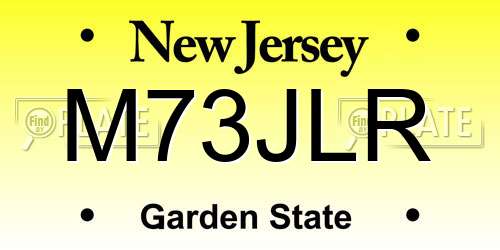 M73JLR New Jersey License Plate