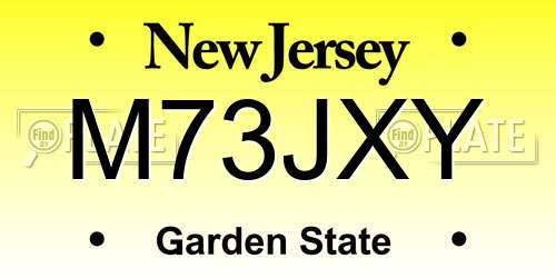 M73JXY New Jersey License Plate
