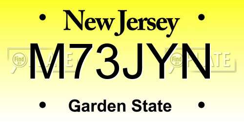 M73JYN New Jersey License Plate