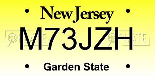 M73JZH New Jersey License Plate
