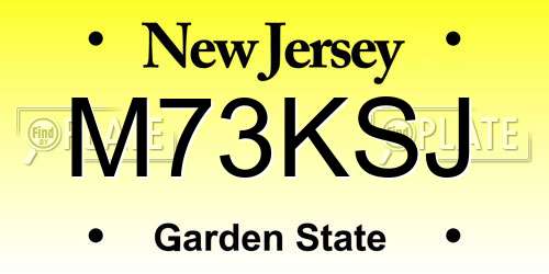 M73KSJ New Jersey License Plate