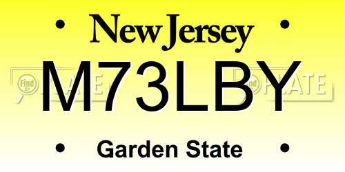 M73LBY New Jersey License Plate