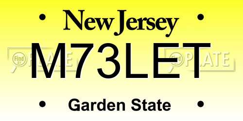 M73LET New Jersey License Plate