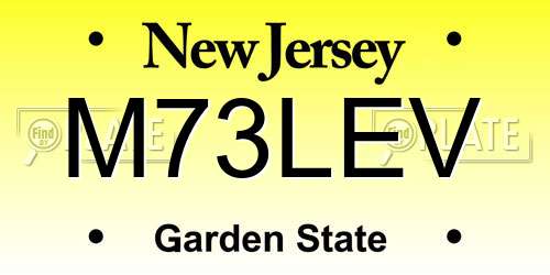 M73LEV New Jersey License Plate