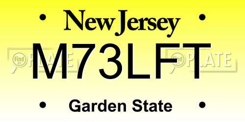 M73LFT New Jersey License Plate