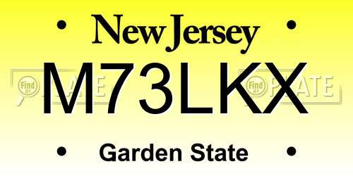 M73LKX New Jersey License Plate