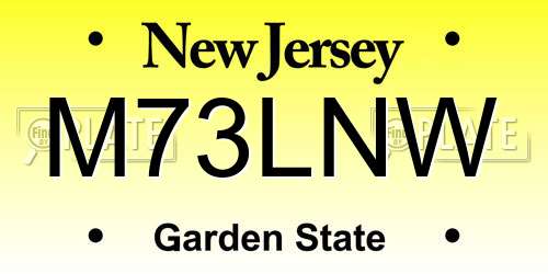 M73LNW New Jersey License Plate