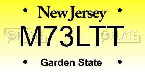 M73LTT New Jersey License Plate