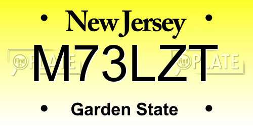 M73LZT New Jersey License Plate