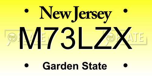 M73LZX New Jersey License Plate