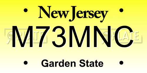 M73MNC New Jersey License Plate