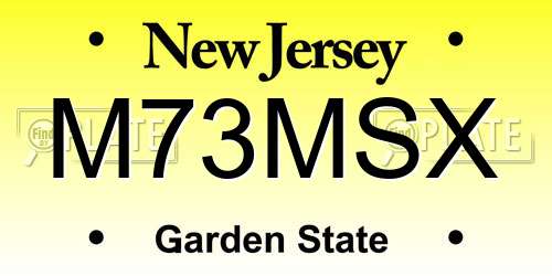 M73MSX New Jersey License Plate