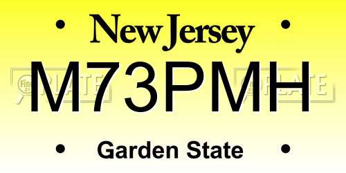 M73PMH New Jersey License Plate