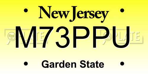 M73PPU New Jersey License Plate