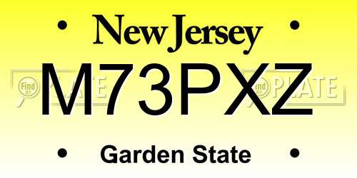 M73PXZ New Jersey License Plate