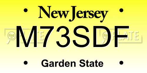 M73SDF New Jersey License Plate