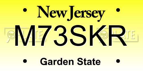 M73SKR New Jersey License Plate