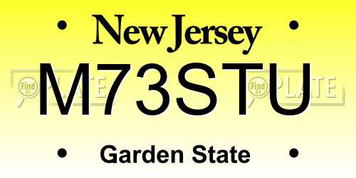 M73STU New Jersey License Plate
