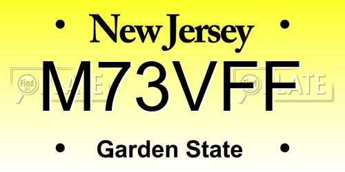 M73VFF New Jersey License Plate