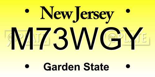 M73WGY New Jersey License Plate