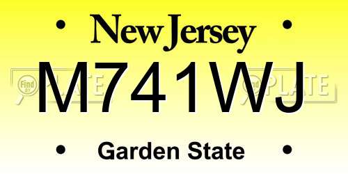 M741WJ New Jersey License Plate