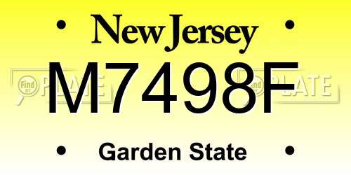 M7498F New Jersey License Plate