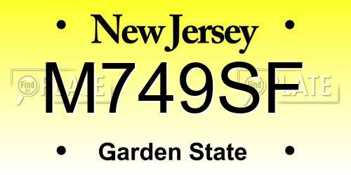 M749SF New Jersey License Plate