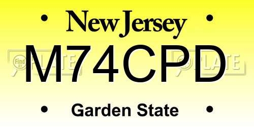M74CPD New Jersey License Plate