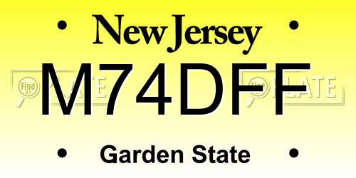 M74DFF New Jersey License Plate