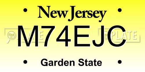 M74EJC New Jersey License Plate