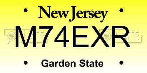 M74EXR New Jersey License Plate