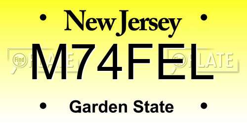 M74FEL New Jersey License Plate