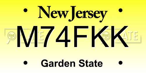 M74FKK New Jersey License Plate