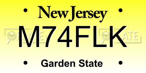 M74FLK New Jersey License Plate