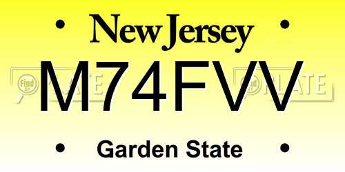 M74FVV New Jersey License Plate