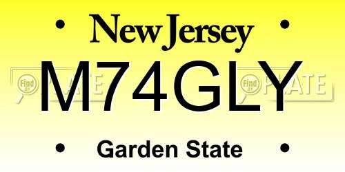 M74GLY New Jersey License Plate
