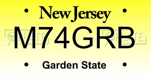M74GRB New Jersey License Plate