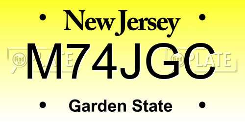 M74JGC New Jersey License Plate